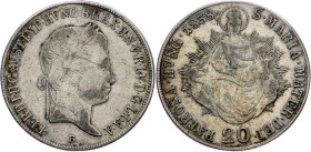 Ferdinand V., 20 Kreuzer 1838, B, Kremnitz