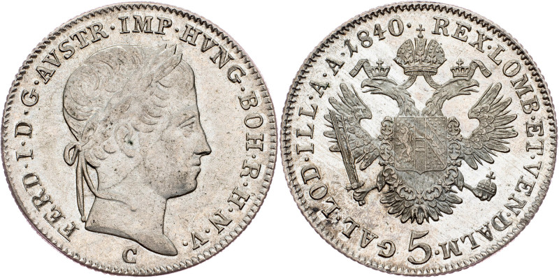 Ferdinand V., 5 Kreuzer 1840, C, Prague Ferdinand V., 5 Kreuzer 1840, C, Prague,...