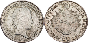 Ferdinand V., 20 Kreuzer 1845, B, Kremnitz