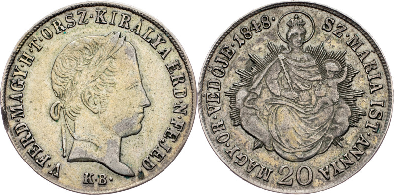 Ferdinand V., 20 Kreuzer 1848, KB, Kremnitz Ferdinand V., 20 Kreuzer 1848, KB, K...