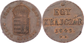 Revolution period, Egy Krajczár 1849, NB, Nagybanya