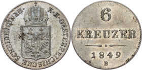 Franz Joseph I., 6 Kreuzer 1849, B, Kremnitz