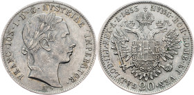 Franz Joseph I., 20 Kreuzer 1853, A, Vienna