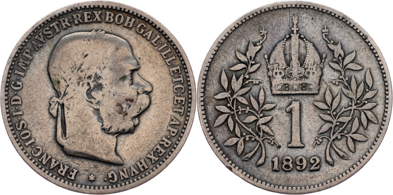 Franz Joseph I., 1 Krone 1892, Vienna Franz Joseph I., 1 Krone 1892, Vienna, Ag|...