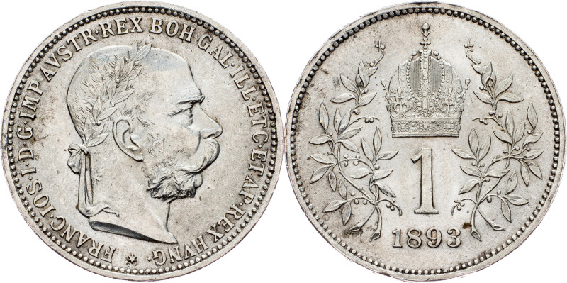 Franz Joseph I., 1 Krone 1893, Vienna Franz Joseph I., 1 Krone 1893, Vienna, Ag|...