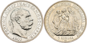 Franz Joseph I., 5 Korona 1907, KB, Kremnitz