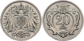 Franz Joseph I., 20 Heller 1907, Vienna