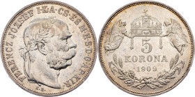Franz Joseph I., 5 Korona 1909, KB, Kremnitz
