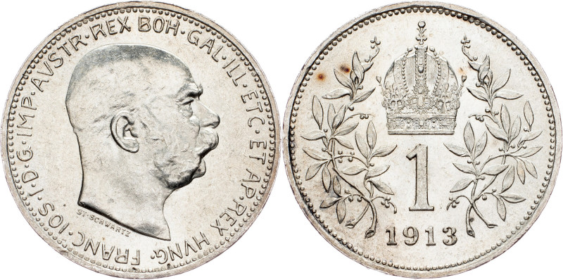 Franz Joseph I., 1 Krone 1913, Vienna Franz Joseph I., 1 Krone 1913, Vienna, Ag|...