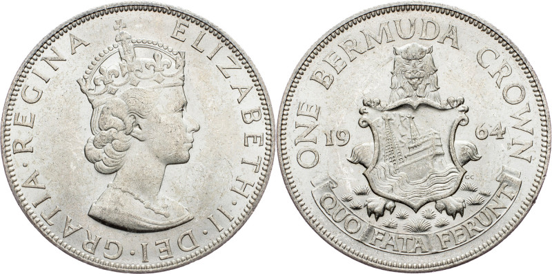 Bermuda, 1 Crown 1964, London Bermuda, 1 Crown 1964, London , 22,62 g, Ag (500/1...