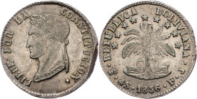 Bolivia, 4 Soles 1856, F