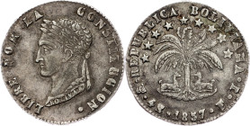 Bolivia, 4 Soles 1857