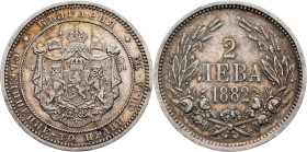 Bulgaria, 2 Leva 1882
