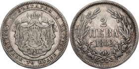 Bulgaria, 2 Leva 1882