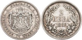 Bulgaria, 2 Leva 1882