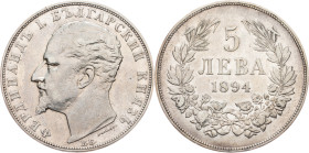 Bulgaria, 5 Leva 1894