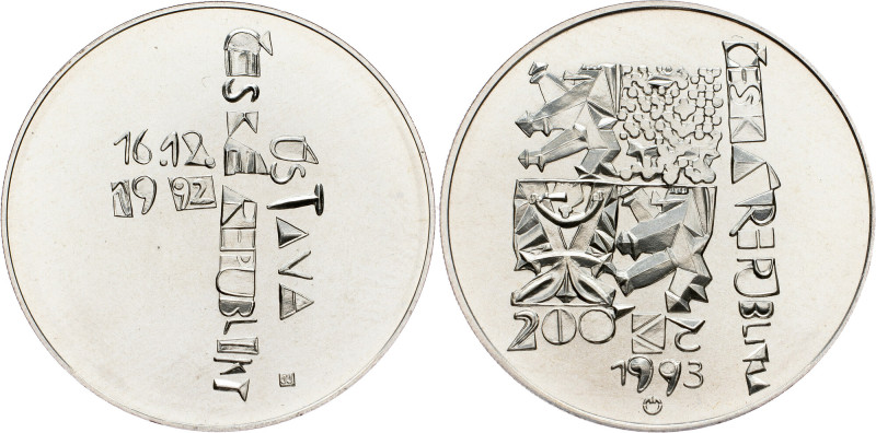 Czech Republic, 200 Korun 1993 Czech Republic, 200 Korun 1993, 13 g, Ag (900/100...