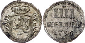 Germany, 4 Heller 1756