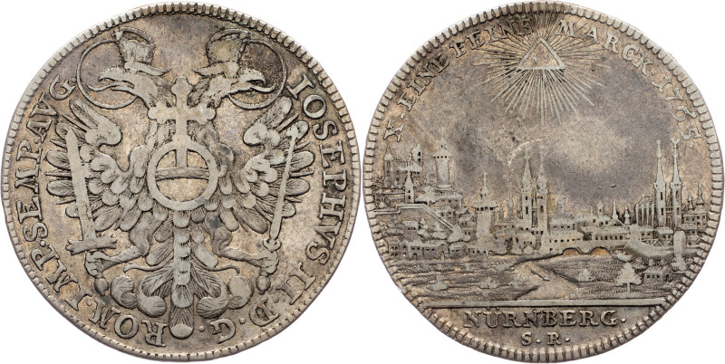 Germany, 1 Thaler 1765, Nürnberg Joseph II., 1 Thaler 1765, Nürnberg, Ag|toned; ...
