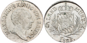 Germany, 6 Kreuzer 1825