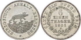 Germany, 1/6 Thaler 1861, A