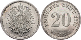 Germany, 20 Pfennig 1876, F