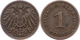 Germany, 1 Pfennig 1908, G