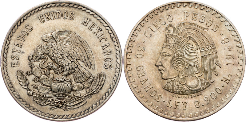Mexico, 5 Pesos 1948, Mexico Mexico, 5 Pesos 1948, Mexico, 30 g, Ag (900/1000), ...