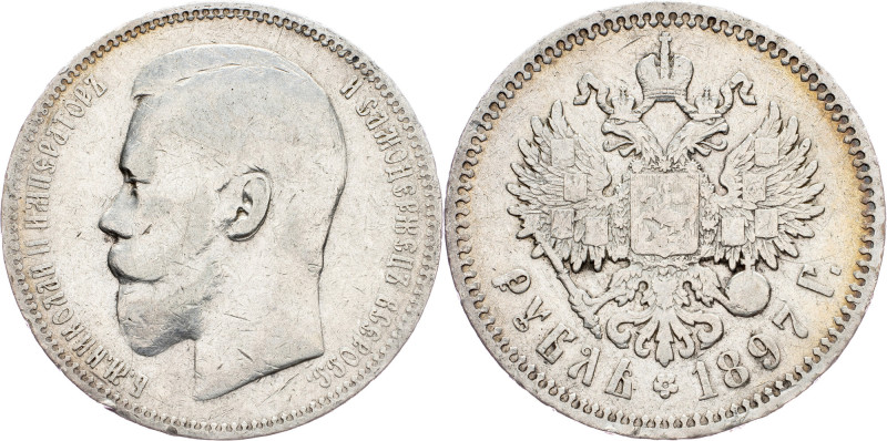 Russia, 1 Ruble 1897, Petrograd Nicholas II , 1 Ruble 1897, Petrograd, 20 g, Ag ...