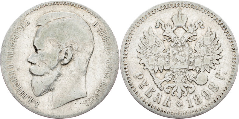 Russia, 1 Ruble 1898, Petrograd Nicholas II , 1 Ruble 1898, Petrograd, 20 g, Ag ...