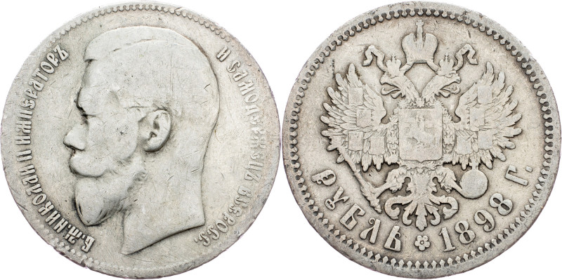 Russia, 1 Ruble 1898, Petrograd Nicholas II , 1 Ruble 1898, Petrograd, 20 g, Ag ...