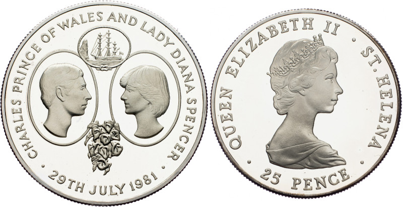 Saint Helena, 25 Pence 1981 Saint Helena, 25 Pence 1981, 28,28 g, Ag (925/1000),...