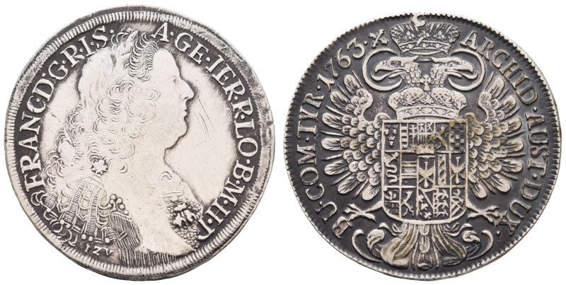 Münzen des Römisch Deutschen Reiches
 Taler 1763, Franz I., Wien 28.020 g. Beri...