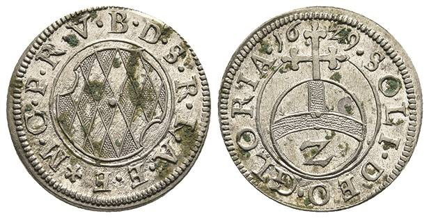 Deutschland bis 1800 Bayern Herzogtum
 2 Kreuzer, 1629, Maximilian I., Hahn 93,...