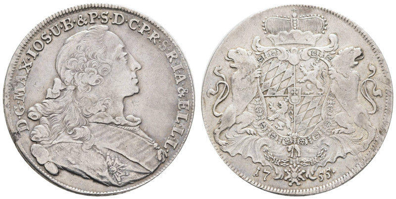 Deutschland bis 1800 Bayern Herzogtum
 Taler, 1755, Maximilian III. Joseph, 27....