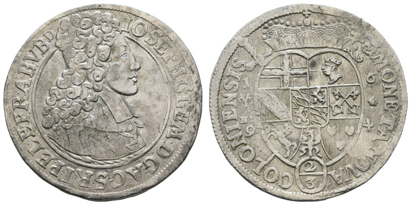 Deutschland bis 1800 Köln Stadt
 2/3 Taler, 1694, Joseph Clemens Herzog von Bay...