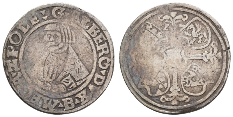 Deutschland bis 1800 Mecklenburg-Güstrow Herzogtum
 1/4 Gulden, 1527, Albrecht ...