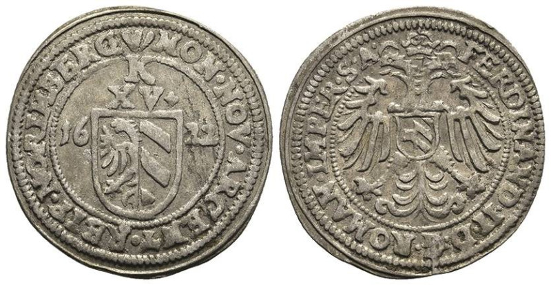 Deutschland bis 1800 Nürnberg Stadt
 15 Kreuzer, 1622, mit Titel Ferdinand II.,...