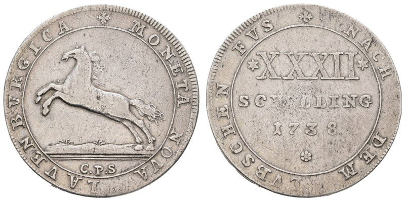 Deutschland bis 1800 Schleswig-Holstein Königliche Linie
 32 Schilling, 1738, G...