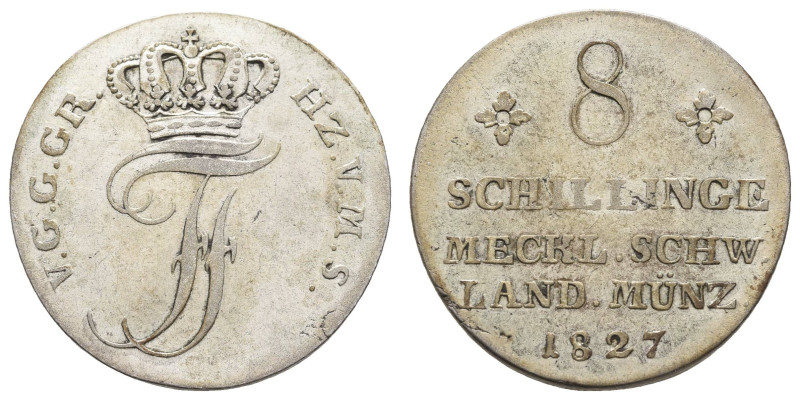 Deutschland 1800-1871 Mecklenburg-Schwerin
 8 Schillinge, 1827, Friedrich Franz...