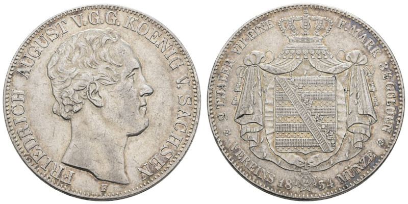 Deutschland 1800-1871 Sachsen
 Doppeltaler, 1854, Friedrich August II., AKS 94 ...