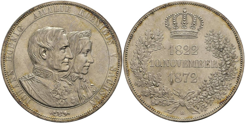 Deutschland 1800-1871 Sachsen
 Doppeltaler, 1872, Johann, auf die Goldene Hochz...