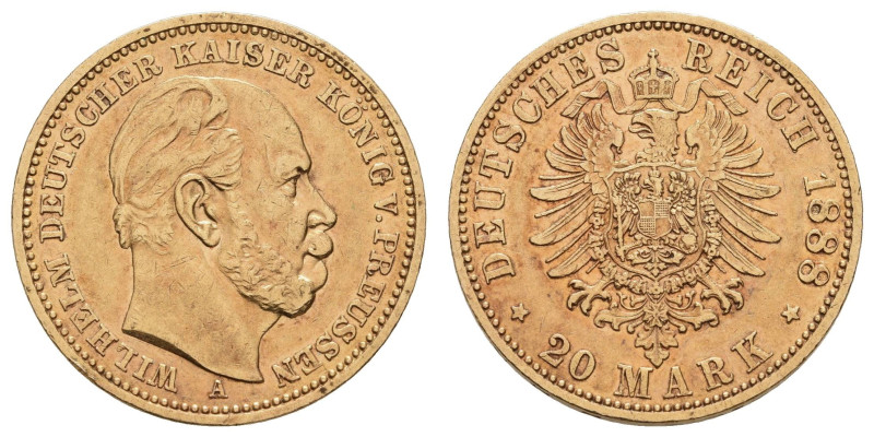 Goldmünzen des Kaiserreichs Preussen
 20 Mark, 1888, Wilhelm I., vz. J. 246

...