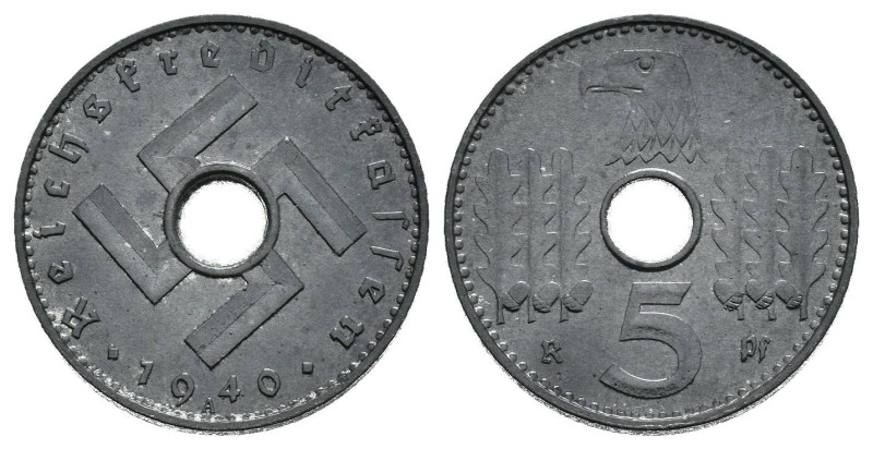 Münzen der deutschen Nebengebiete
 5 und 10 Reichspfennig, 1940, Prägebuchstabe...