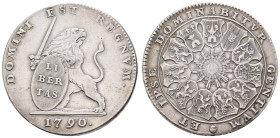 Europa und Übersee Belgien
 Lion d'argent 1790 (32.64g), Vereinigte Belgische Staaten. Vanhoudt 870 Delmonte 395 Dav. 1285, Leicht justiert, zwei kle...