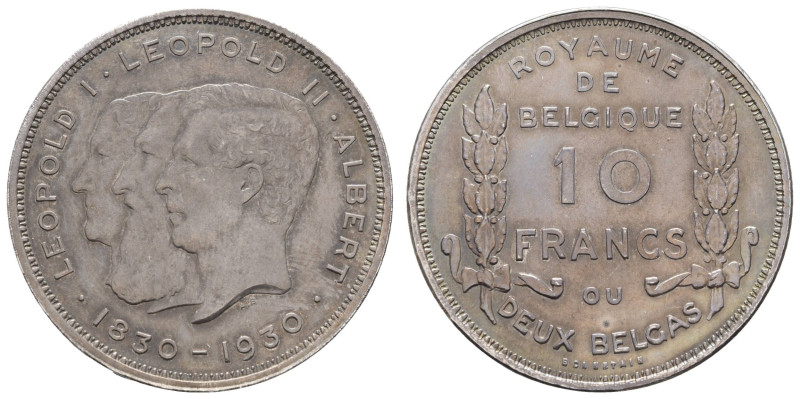 Europa und Übersee Belgien
 10 Franc = 2 Belgas (20.17g), 1930, Albert I. Avers...