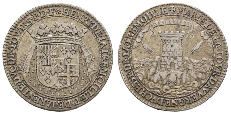 Europa und Übersee Frankreich
 Poitou, Jeton (6,21g), 1659, Marie de la Tour d'...