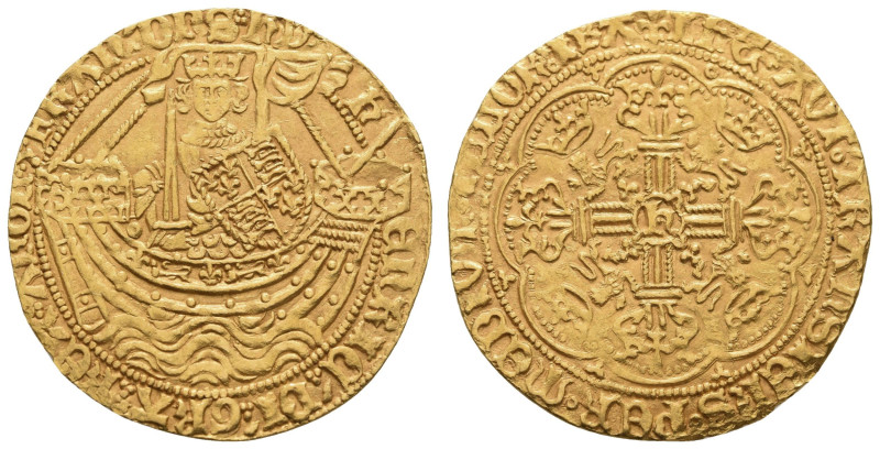 Europa und Übersee Grossbritannien
 Noble (6.76g) 1422-1427, Heinrich VI, Calai...