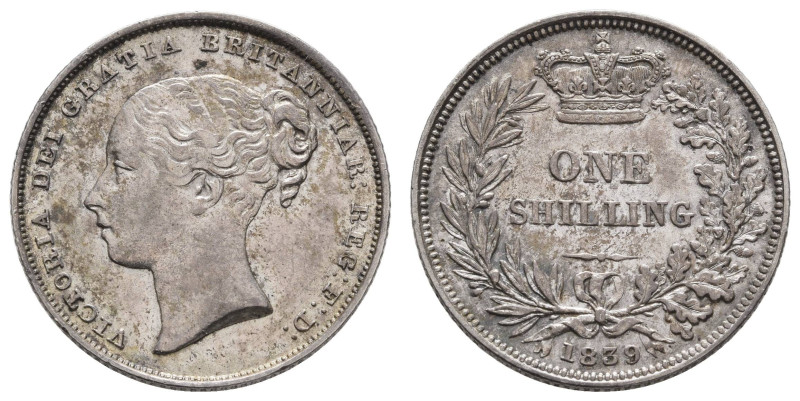 Europa und Übersee Grossbritannien
 Shilling (5,65g), 1839, Victoria, London, A...