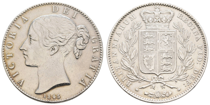 Europa und Übersee Grossbritannien
 Crown, 1845, Victoria, Spink 3882, kleinere...